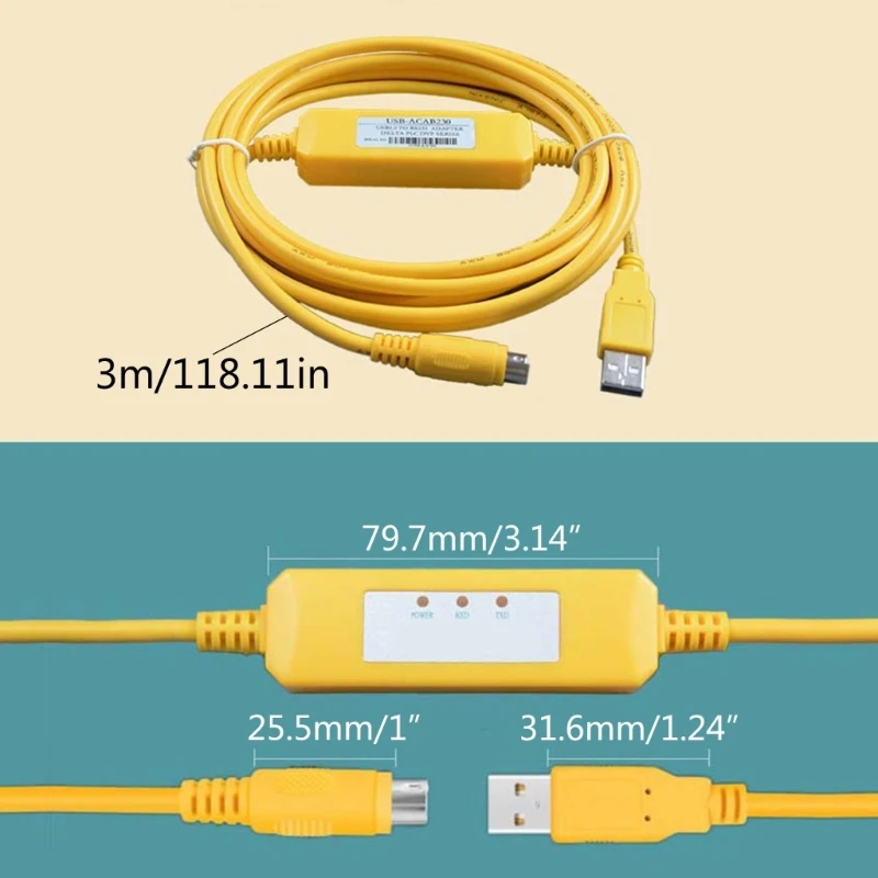 Flexibilné USB-ACAB230 pre Delta DVP PLC Programovanie Kábel USB-DVP Stiahnuť Kábel . ' - ' . 5
