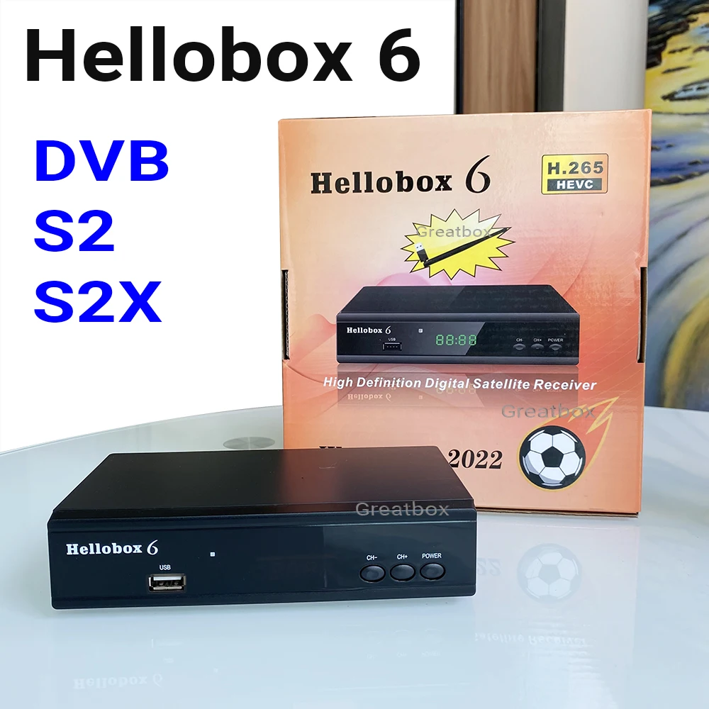 Hellobox 6 Satelitný Prijímač Podporu H. 265 HEVC T2MI USB WiFi Auto Powervu Cline Comptatible V5 Plus Hellobox6 . ' - ' . 0
