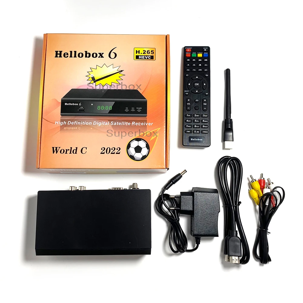Hellobox 6 Satelitný Prijímač Podporu H. 265 HEVC T2MI USB WiFi Auto Powervu Cline Comptatible V5 Plus Hellobox6 . ' - ' . 5