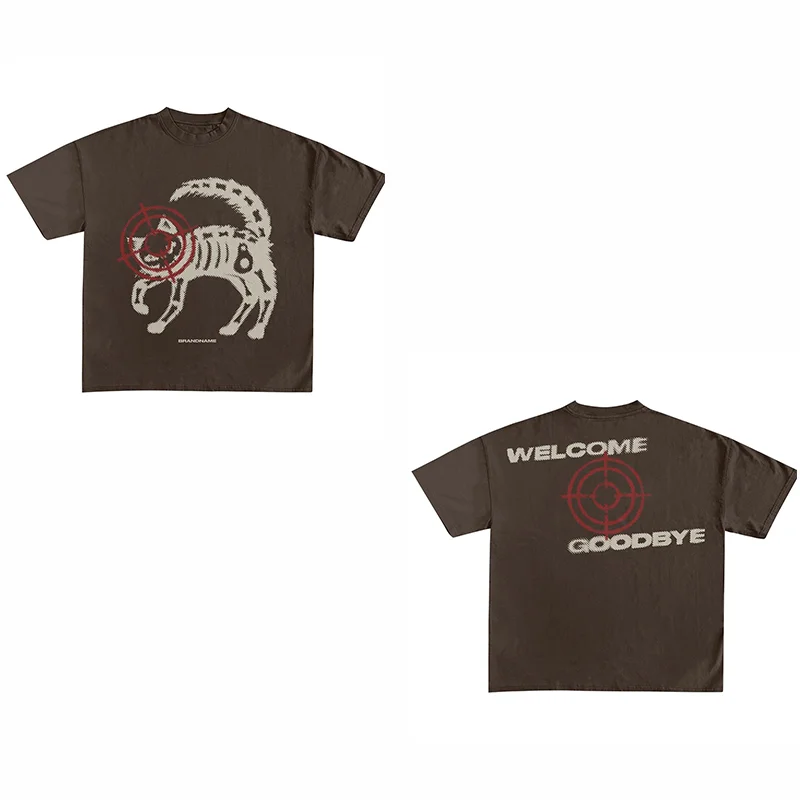 Hip-hop Y2k Mens Punk T Shirt Streetwear Mačka Vzor Tlače Gotický T-Shirt 2023 Harajuku Bežné Bavlnené Krátke Sleeve Tee Top . ' - ' . 3