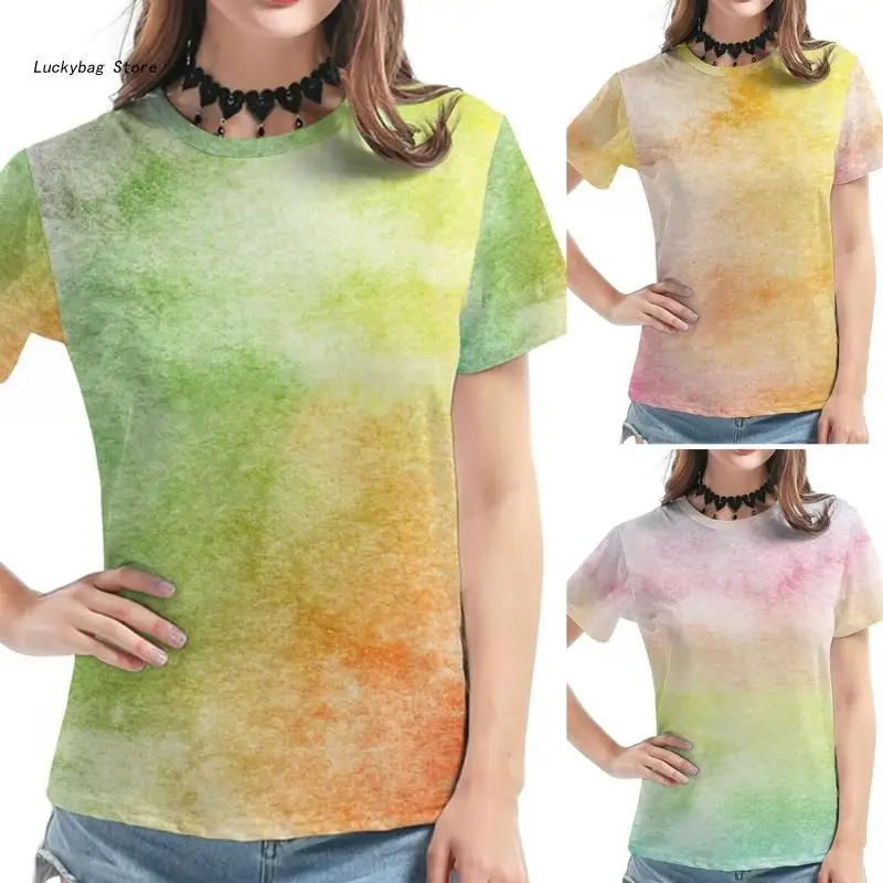 Horúce Holky Ženy T-shirt Farebné Tlač Krátke Sleeve T Shirt Streetwear Y2k . ' - ' . 1