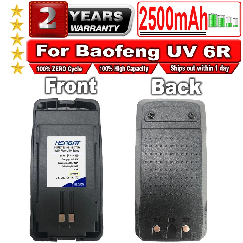 HSABAT 2500mAh Batérie pre Baofeng UV-6R BL-6R UV 6R Walkie Talkie Rádio . ' - ' . 0
