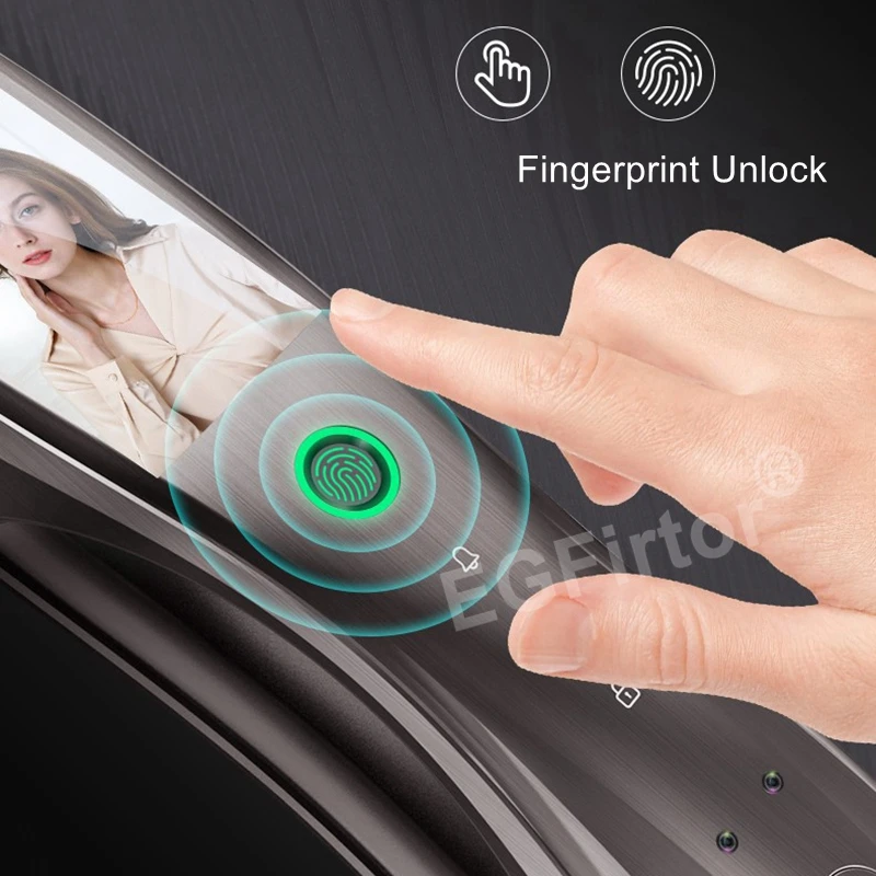 Inteligentné Dvojité Obrazovke 3D Rozpoznávanie Tváre Palmprint Odtlačkov prstov Heslo IC Karty, Elektronické zámky Dverí Domov Anti-theft Office Zámok . ' - ' . 2