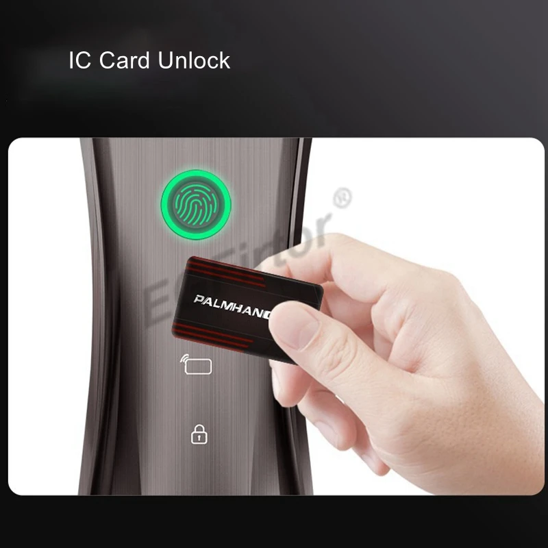 Inteligentné Dvojité Obrazovke 3D Rozpoznávanie Tváre Palmprint Odtlačkov prstov Heslo IC Karty, Elektronické zámky Dverí Domov Anti-theft Office Zámok . ' - ' . 3