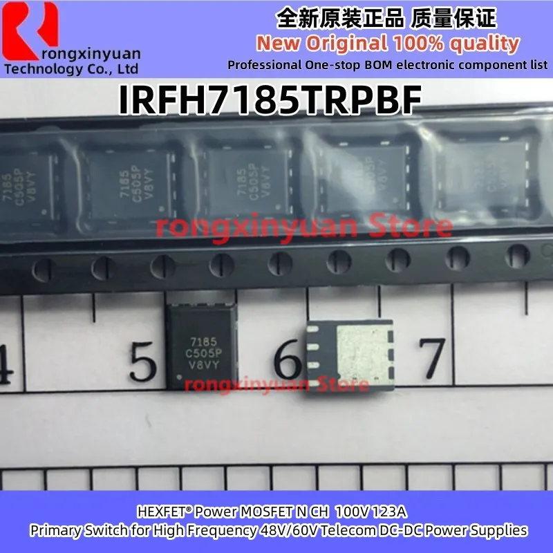 IRFH7185TRPBF IR7185 7185 IRFH7185PBF IR7185PBF IRFH7185 PQFN 5X6 mm HEXFET® Power MOSFET 100V 123A 5.2 mOhm 100% nový, originálny . ' - ' . 0