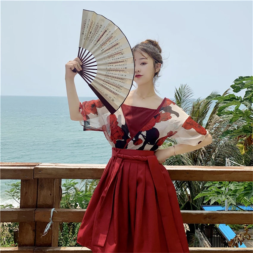 Japonský Štýl Kawaii Dievčatá Kimono Haori Šatka Sukne Oblečenie Tradičné Kvetinové Ázijské Oblečenie Yukata Šaty pre Ženy Vestidos . ' - ' . 1