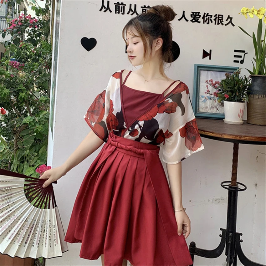 Japonský Štýl Kawaii Dievčatá Kimono Haori Šatka Sukne Oblečenie Tradičné Kvetinové Ázijské Oblečenie Yukata Šaty pre Ženy Vestidos . ' - ' . 3
