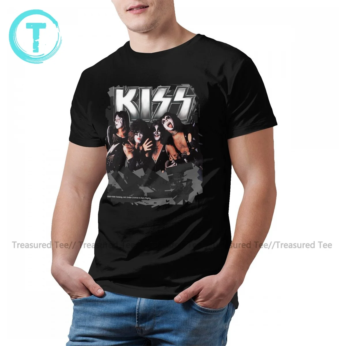 Kiss Kapela T Shirt Muž Roztomilý Bavlna Tlač Tee Tričko Krátky Rukáv Základné T-Shirt Nadrozmerná . ' - ' . 0