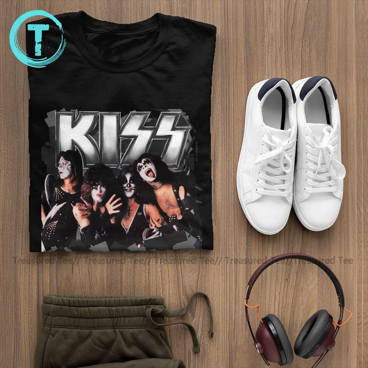 Kiss Kapela T Shirt Muž Roztomilý Bavlna Tlač Tee Tričko Krátky Rukáv Základné T-Shirt Nadrozmerná . ' - ' . 3