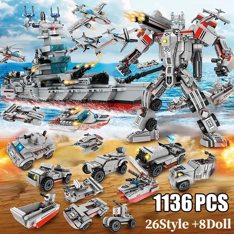 Kompatibilné s Lego Námorníctvo Loď vojnovej lode Lietadlá Stavebné Bloky pre Chlapcov Navy War Chariot Loď Armády Loď, Lietadlo Tehly Hračky . ' - ' . 0