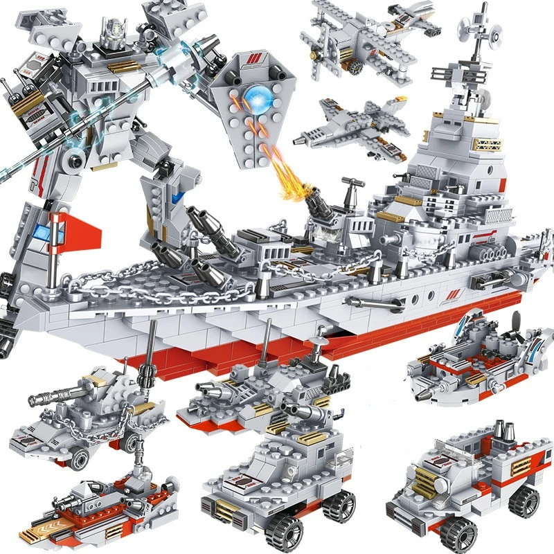 Kompatibilné s Lego Námorníctvo Loď vojnovej lode Lietadlá Stavebné Bloky pre Chlapcov Navy War Chariot Loď Armády Loď, Lietadlo Tehly Hračky . ' - ' . 1