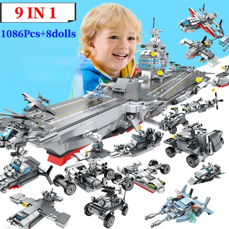 Kompatibilné s Lego Námorníctvo Loď vojnovej lode Lietadlá Stavebné Bloky pre Chlapcov Navy War Chariot Loď Armády Loď, Lietadlo Tehly Hračky . ' - ' . 2