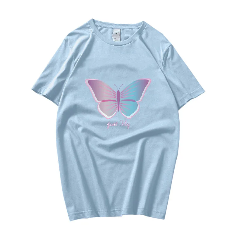 Len Lietať Klasické Tričko Krásna Motýle Tlač Letné Krátke Sleeve T-Shirt pre Mužov, Ženy Harajuku Vintage kórejský Štýl . ' - ' . 0