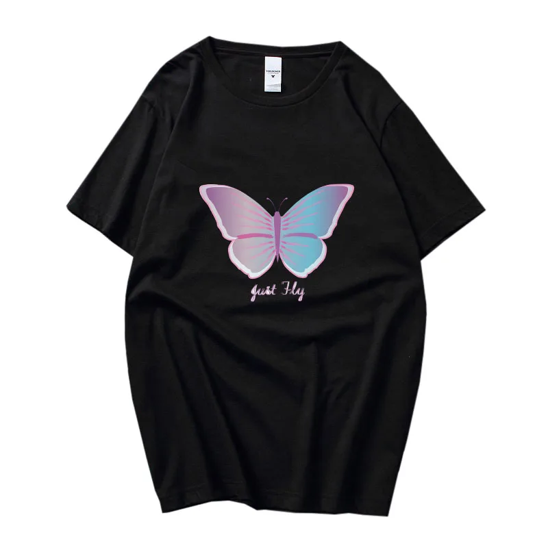 Len Lietať Klasické Tričko Krásna Motýle Tlač Letné Krátke Sleeve T-Shirt pre Mužov, Ženy Harajuku Vintage kórejský Štýl . ' - ' . 1