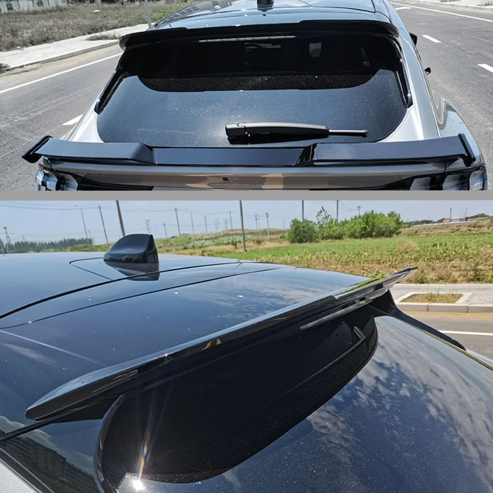 Lesklá Čierna/Carbon Fiber Vzhľad Zadný Spojler Strešný Kufor Chvost Krídlo Pre Ford Mustang Mach E 2021 2022 Do Auta Styling . ' - ' . 4