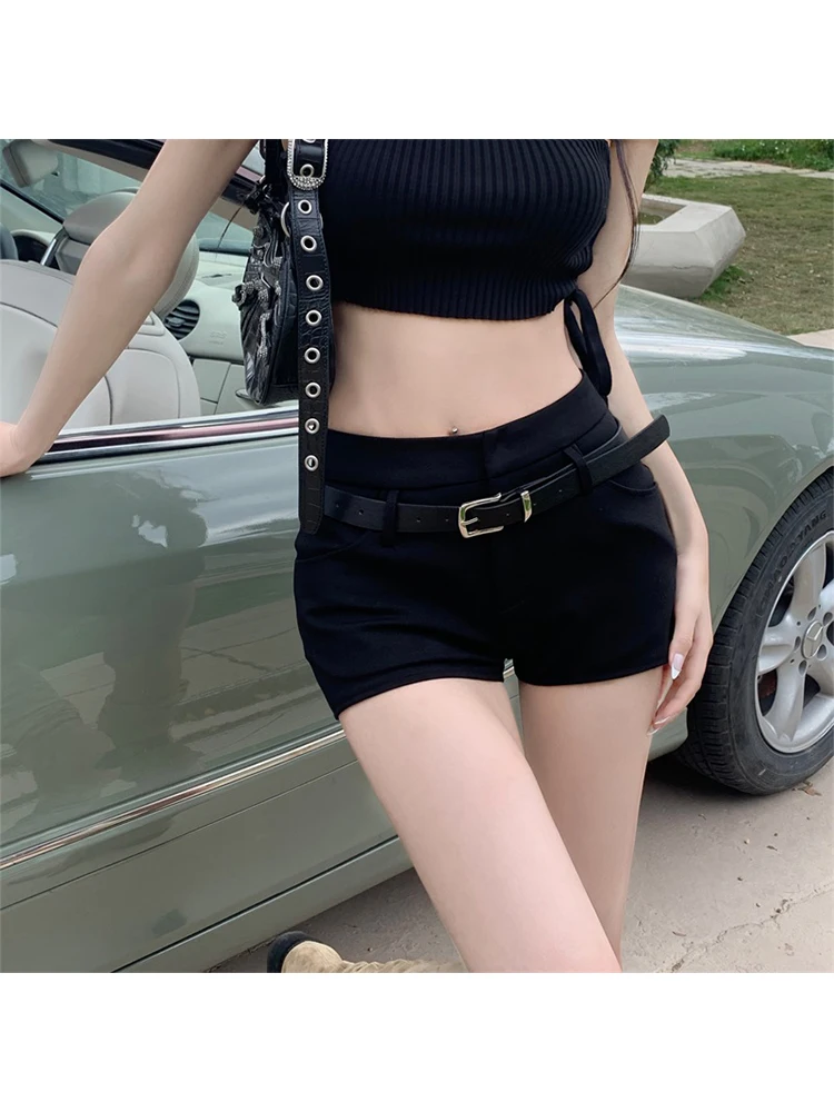 Letné Ženy kórejský Módne 2000s Estetické, Jednoduché jednofarebné Trenírky Gyaru Vysoký Pás Y2k Streetwear Hot Pants Harajuku Tide . ' - ' . 3