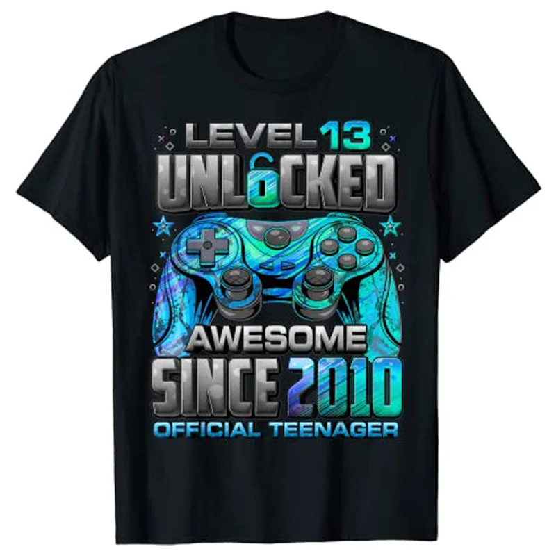 Level 13 Odomknutý Úžasné Od roku 2010 13. Narodeniny Herné T-Shirt Synovia Dary Video Hráč Graphic Tee Top Teenager Brat Oblečenie . ' - ' . 0