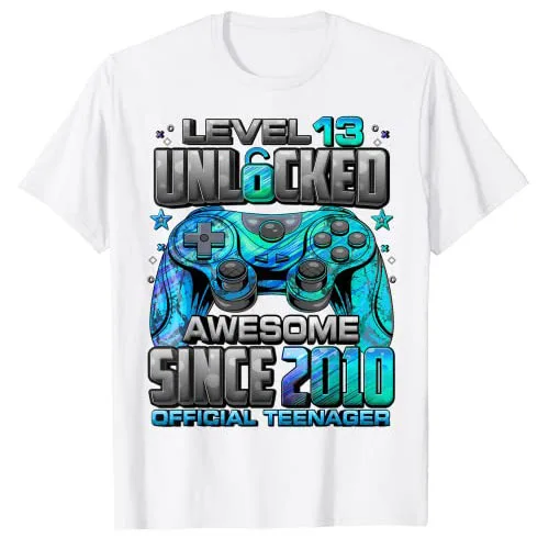 Level 13 Odomknutý Úžasné Od roku 2010 13. Narodeniny Herné T-Shirt Synovia Dary Video Hráč Graphic Tee Top Teenager Brat Oblečenie . ' - ' . 1