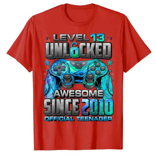 Level 13 Odomknutý Úžasné Od roku 2010 13. Narodeniny Herné T-Shirt Synovia Dary Video Hráč Graphic Tee Top Teenager Brat Oblečenie . ' - ' . 2