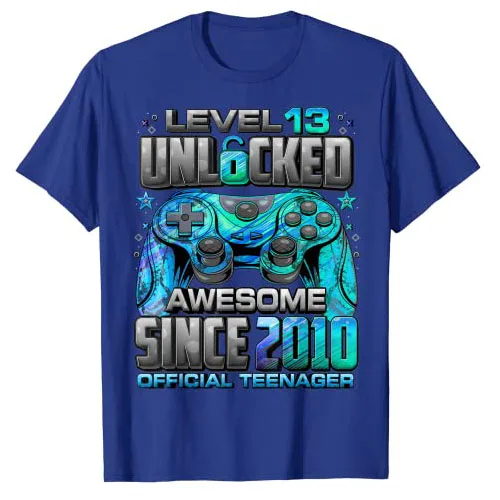 Level 13 Odomknutý Úžasné Od roku 2010 13. Narodeniny Herné T-Shirt Synovia Dary Video Hráč Graphic Tee Top Teenager Brat Oblečenie . ' - ' . 3