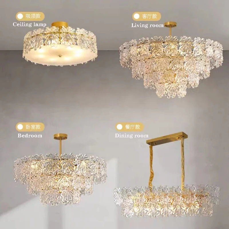 Lustre LED Moderný minimalistický svetlo luxusné sklenené stropné svietidlo francúzske retro obývacia izba lampa Nordic tvorivé jedáleň, spálňa . ' - ' . 4