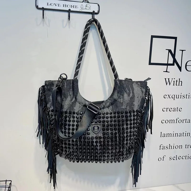luxusné dizajnér značky peňaženky a kabelky pre ženy nit Tote Bag Plátno kožené strapec nakupovanie Shopper taška tašky cez rameno . ' - ' . 3