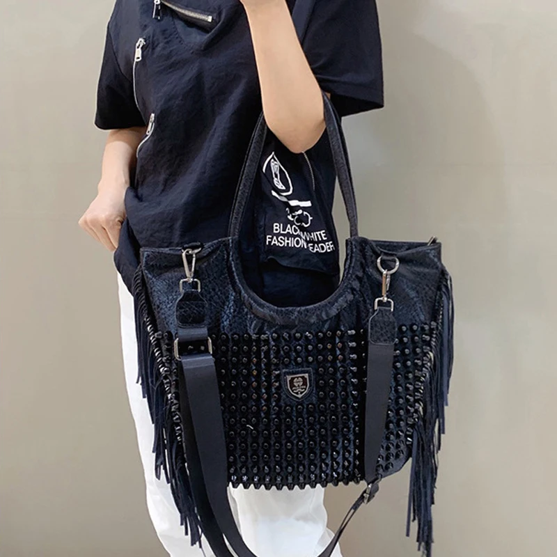 luxusné dizajnér značky peňaženky a kabelky pre ženy nit Tote Bag Plátno kožené strapec nakupovanie Shopper taška tašky cez rameno . ' - ' . 5