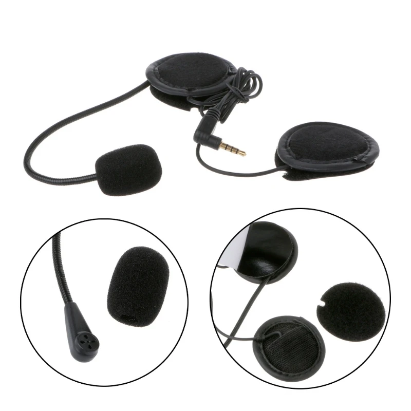 Mikrofón, Reproduktor Mäkké Kábel Headsetu Príslušenstvo pre Motocyklové Prilby palubného telefónu Bluetooth Intercom Pracovať s Akýmkoľvek 3,5 mm konektorom . ' - ' . 0