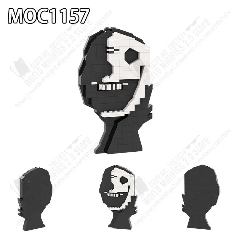 MOC1157 Tvorivú MOC Blackface Monster Modely Stavebných Blokov Horor Charakter Dekorácie DIY Montáž Tehly Hračky Pre Deti . ' - ' . 0