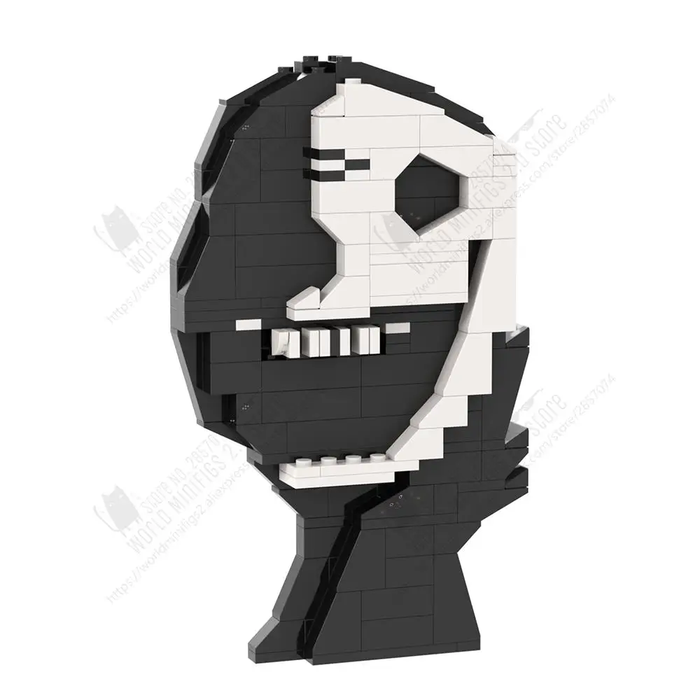 MOC1157 Tvorivú MOC Blackface Monster Modely Stavebných Blokov Horor Charakter Dekorácie DIY Montáž Tehly Hračky Pre Deti . ' - ' . 1
