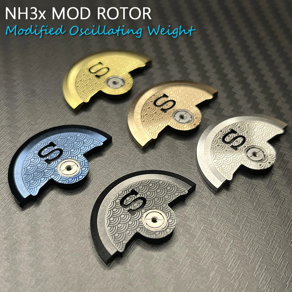 Mod Prispôsobené Oscilačný Hmotnosti Rotora Kompatibilný s NH34 NH35 NH36A Pohyb Steel Blue Kladivo Častí Duté 