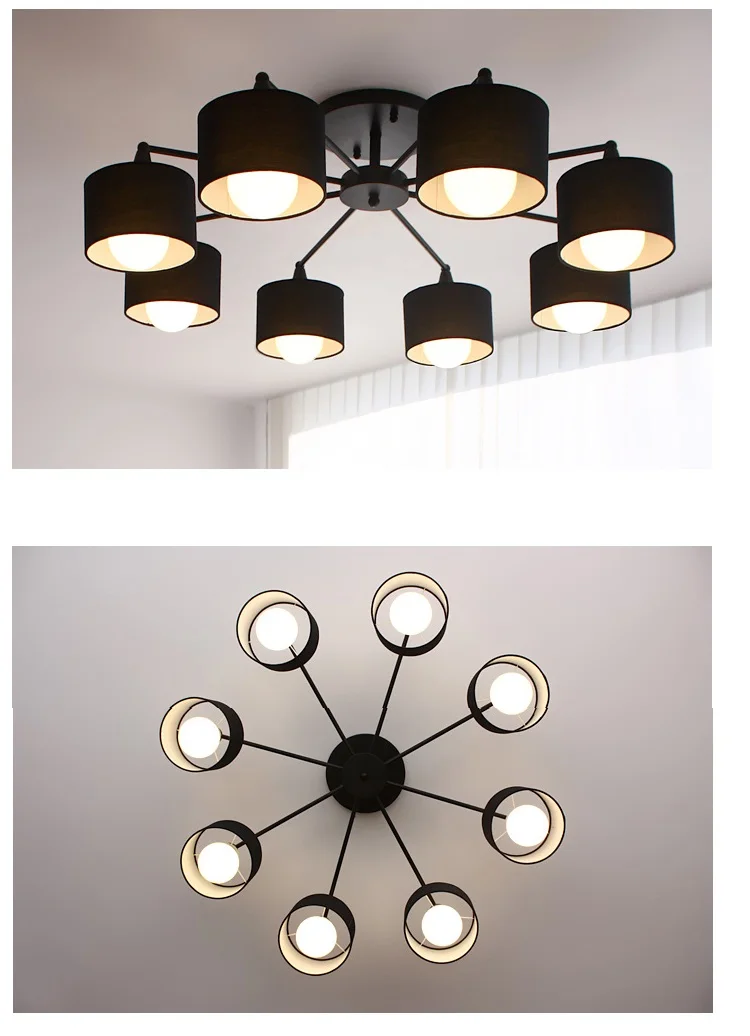 Moderné LED white/black/Gold/Silver strop Lustre E27 S Tienidlo jednoduché kreatívne Svietidlá pre Obývacia izba . ' - ' . 4