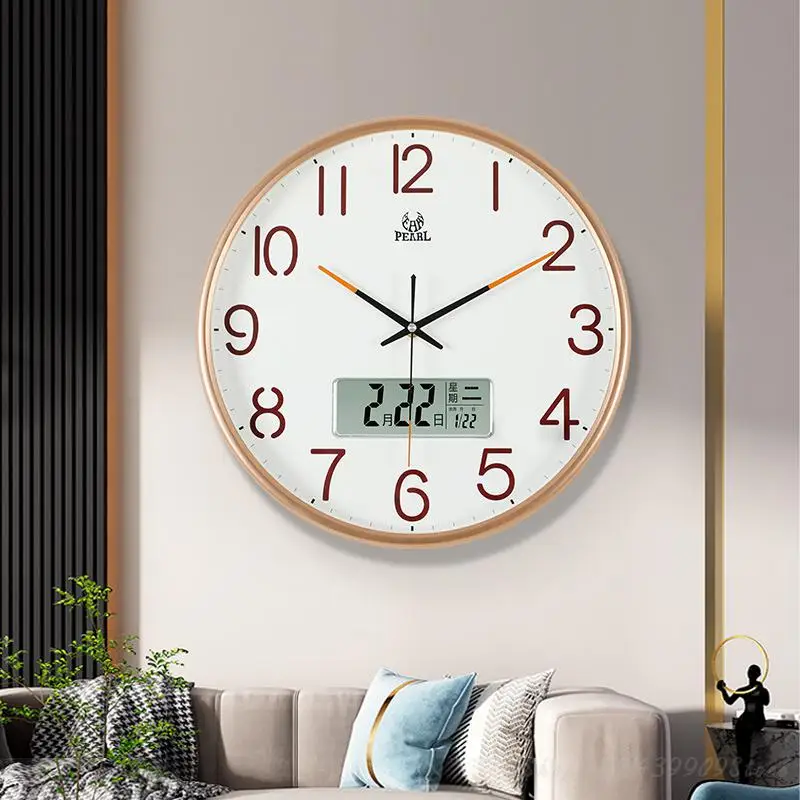 Moderný Dizajn Luxusné Nástenné Hodiny Minimalistický Digitálne Okrúhle Nástenné Hodiny Tichý Veľké Horloge Murale Dizajn Moderne Dekorácie . ' - ' . 4