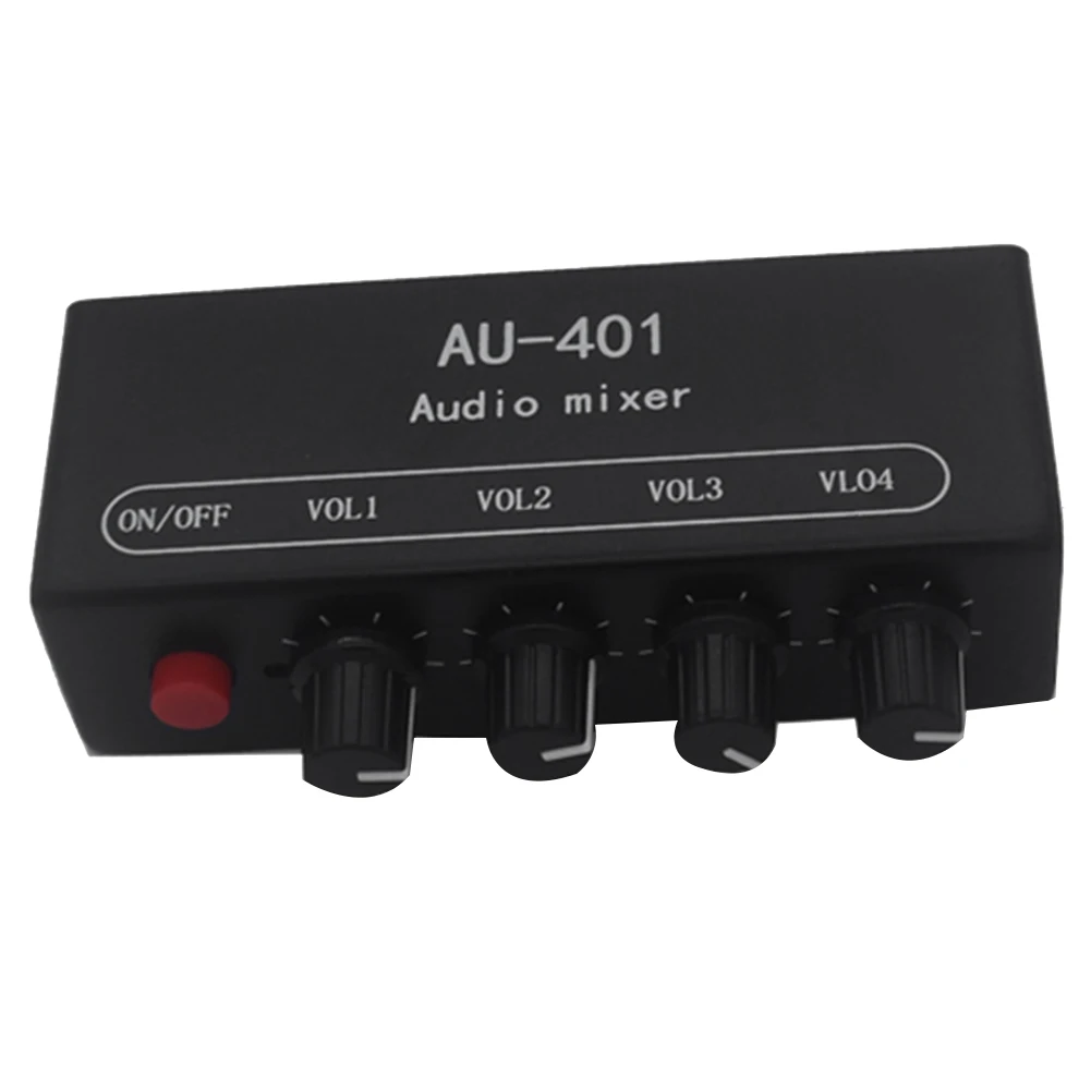 Multi-Source AU-401 DC 5V-12 Stereo Audio Mixer 4 Vstup 1 Výstup Individuálne Ovládanie Dosky Zvuk Bez Kábla . ' - ' . 1