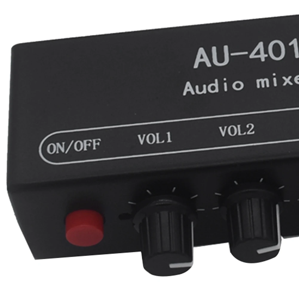 Multi-Source AU-401 DC 5V-12 Stereo Audio Mixer 4 Vstup 1 Výstup Individuálne Ovládanie Dosky Zvuk Bez Kábla . ' - ' . 5