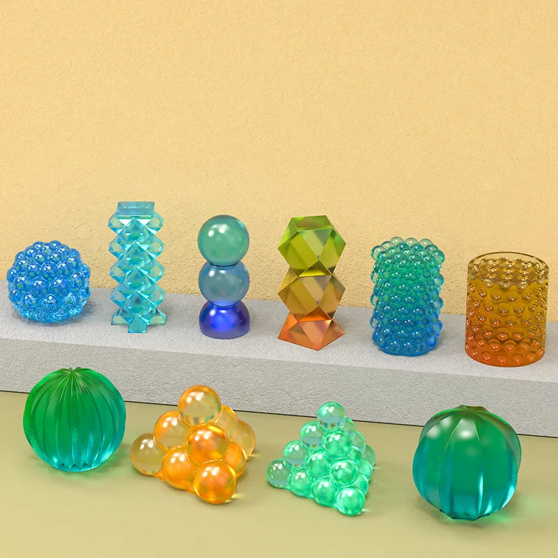 Multi-Štýl Geometrické Bubble Bobble Silikónové Sviečka Formy Guľové Svietidlo Crystal Epoxidové Živice Mydlo Sadrové Čokoláda Plesne Dekor . ' - ' . 2