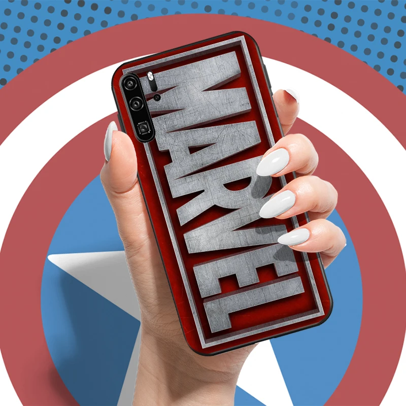 Móda Marvel Logo Telefón puzdro Na Huawei P20 Pro P20 Lite Coque Tekutý Silikónový Kryt TPU Plnú Ochranu Shell Shockproof . ' - ' . 3