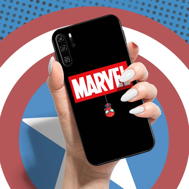 Móda Marvel Logo Telefón puzdro Na Huawei P20 Pro P20 Lite Coque Tekutý Silikónový Kryt TPU Plnú Ochranu Shell Shockproof . ' - ' . 5