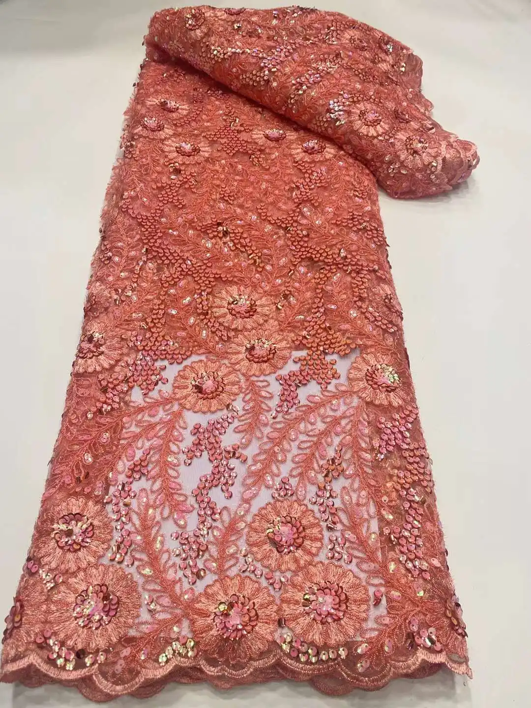 najnovšie Afriky tylu fialová sequin Čipky textílie 5yards 2023 Vysokej kvality Nigérijský francúzskej čipky textílie stitched na svadbu časť . ' - ' . 2
