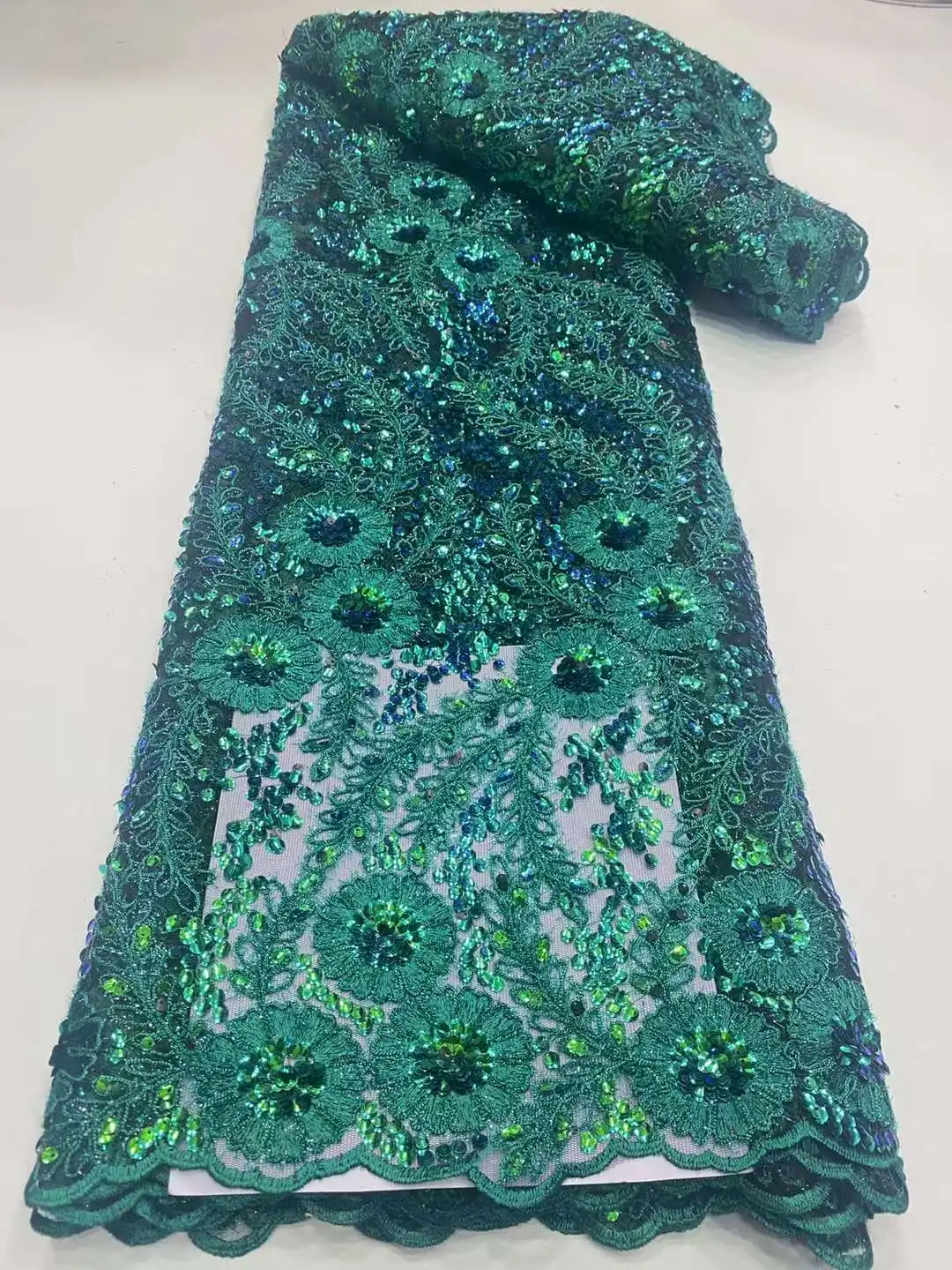 najnovšie Afriky tylu fialová sequin Čipky textílie 5yards 2023 Vysokej kvality Nigérijský francúzskej čipky textílie stitched na svadbu časť . ' - ' . 5