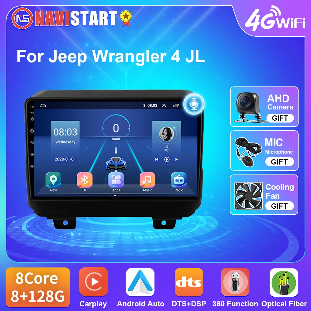 NAVISTART Autostereo Android 10 Jeep Wrangler 4 JL 2018-2019 Multimediálne Video Prehrávač, Navigácia GPS Stereo Č 2din 2 din DVD . ' - ' . 0