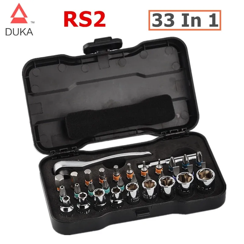New DUKA ATuMan RS2 33 v 1 viacúčelové Račňový Uťahovák Skrutkovač S2 Magnetické Bitov Nástroje Nastaviť DIY Domáce Repair Tool . ' - ' . 0