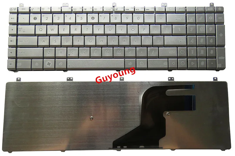 Notebook NÁS anglická klávesnica pre Asus N55 N55SL N55SF N75 N75SF N75SF N75SL N75S N75Y N55X N55SF striebro . ' - ' . 0