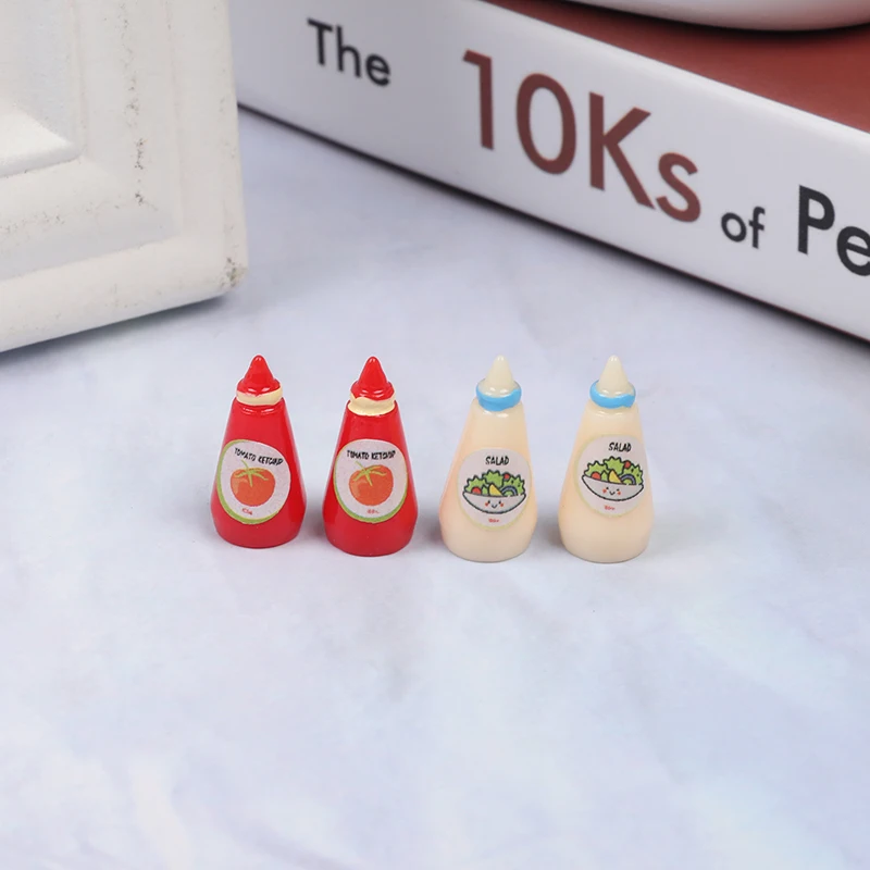 Nové 4pcs/súbor 1:12 Doll House Acessories domček pre bábiky Miniatúrne Potraviny Mini Kečup Zálievkou Imitácia Hračka . ' - ' . 5