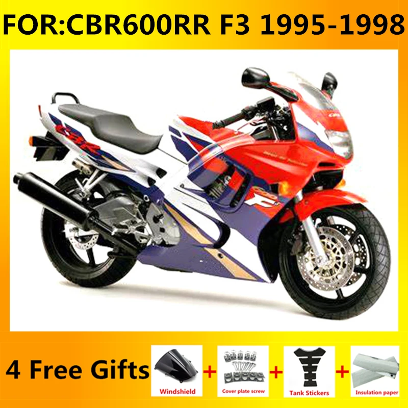 Nový Motocykel, ABS Celé Horské Kit vhodný pre CBR600 F3 CBR600F3 CBR 600 1995 1996 1997 1998 plný kapotáže súpravy nastaviť red white . ' - ' . 0