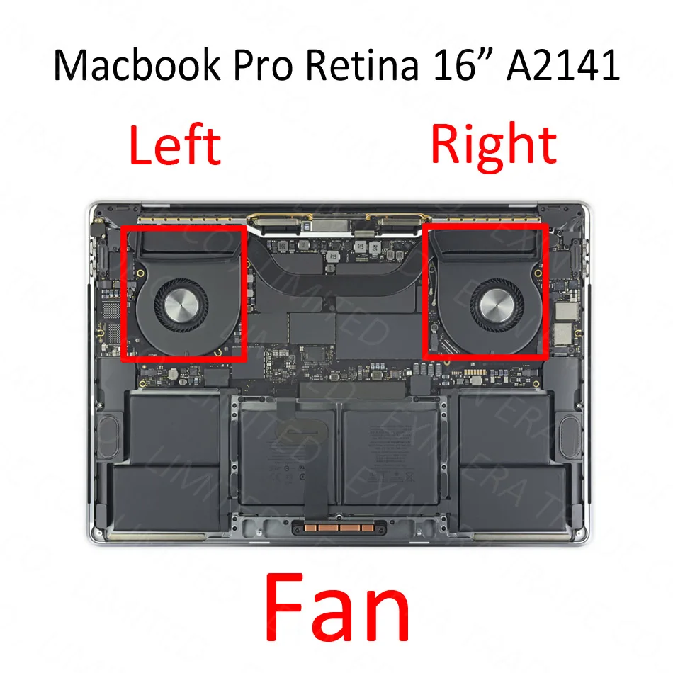 Nový Notebook A2141 Ventilátor Doľava a Doprava pre Macbook Pro Retina 16