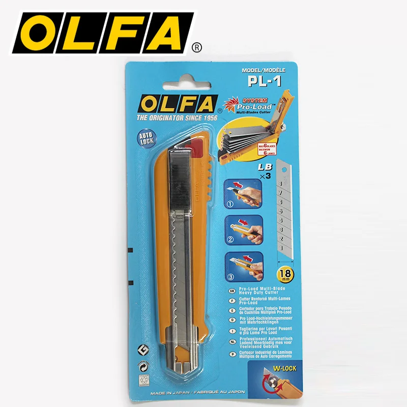 OLFA PL-1 Multi-blade Ťažkých Cut Pro-Zaťaženie Utility Nôž Veľké Auto-lock 18 mm Umenie Nože s 3 Náhradné Kotúče Rezné Nástroje . ' - ' . 5