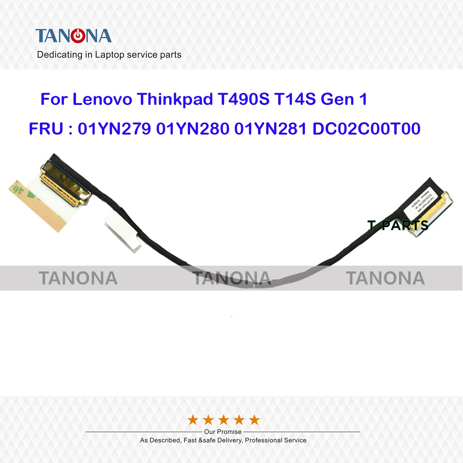 Orig Nové 01YN279 01YN280 01YN281 DC02C000T00 Pre Lenovo Thinkpad T14s Gen 1 T490S LCD Displej EDP Video Kábel FHD Dotyk . ' - ' . 0