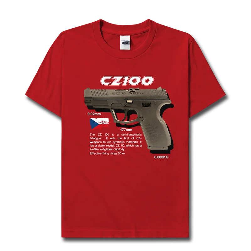 Pištoľ Série CZ100 českej vojenskej ventilátor hra CSGO tlač Krátke sleeve t-shirt mužov ležérne módne oblečenie, streetwear tees nové . ' - ' . 3