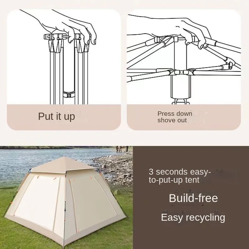 Plne Automatické Camping Stan 4-6 Osoby Travel One Touch Vonkajší Stan Shelter Nepremokavé Rainproof Slnečník Camping Dodávky . ' - ' . 4